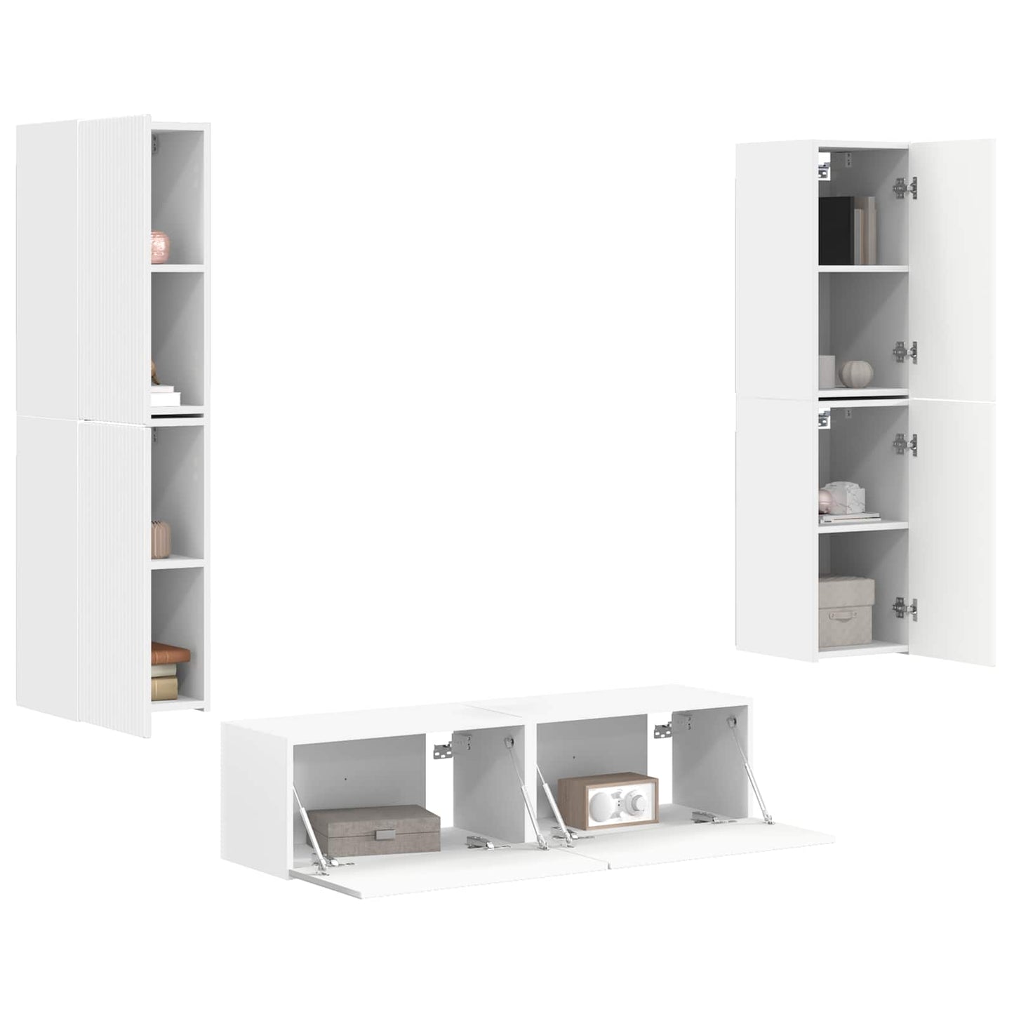 Set mobile TV 6 pcs Bianco Legno multistrato