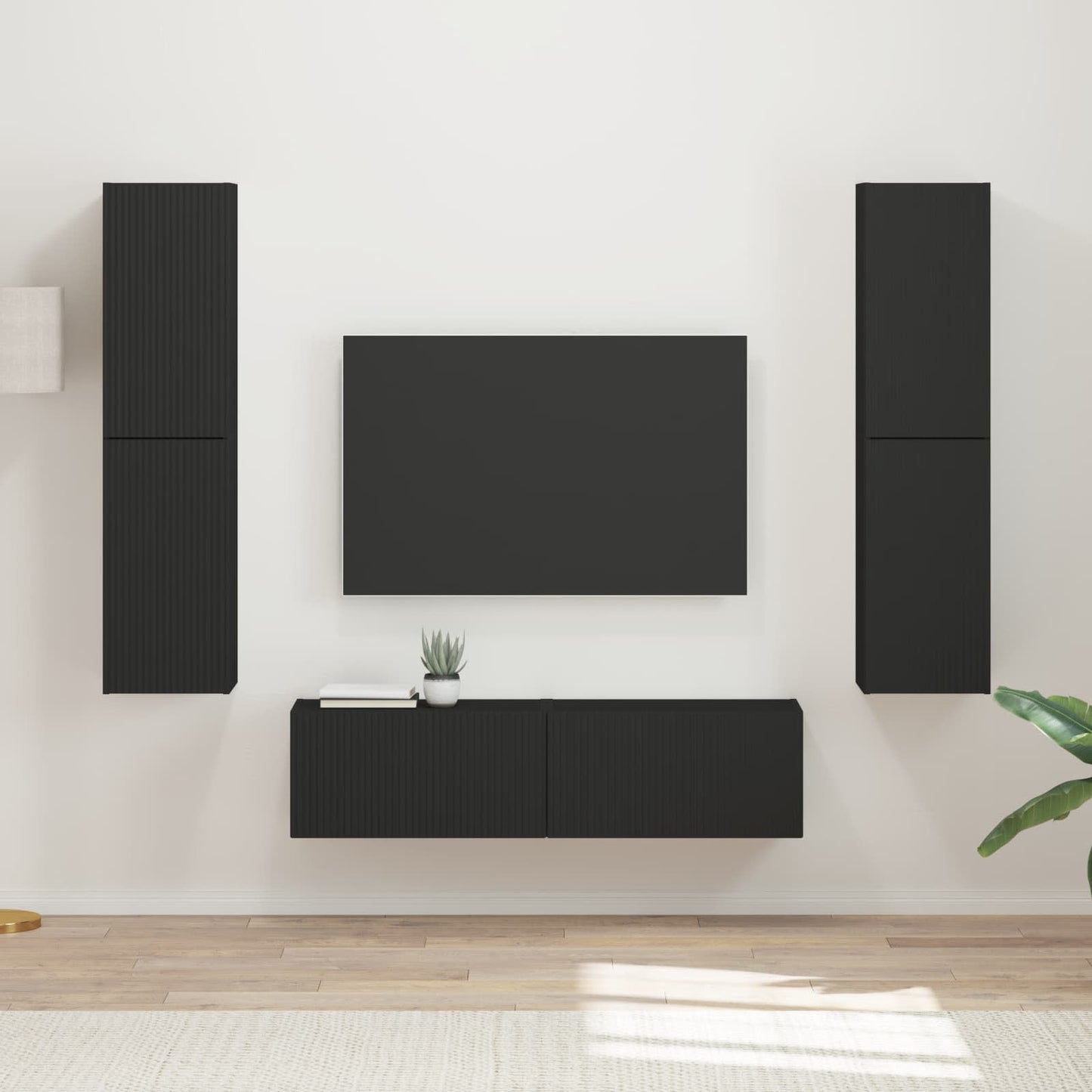 Set mobile TV 6 pcs Nero Legno multistrato