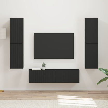 Set mobile TV 6 pcs Nero Legno multistrato