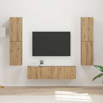 Set mobile TV 6 pcs rovere artigianale Legno multistrato