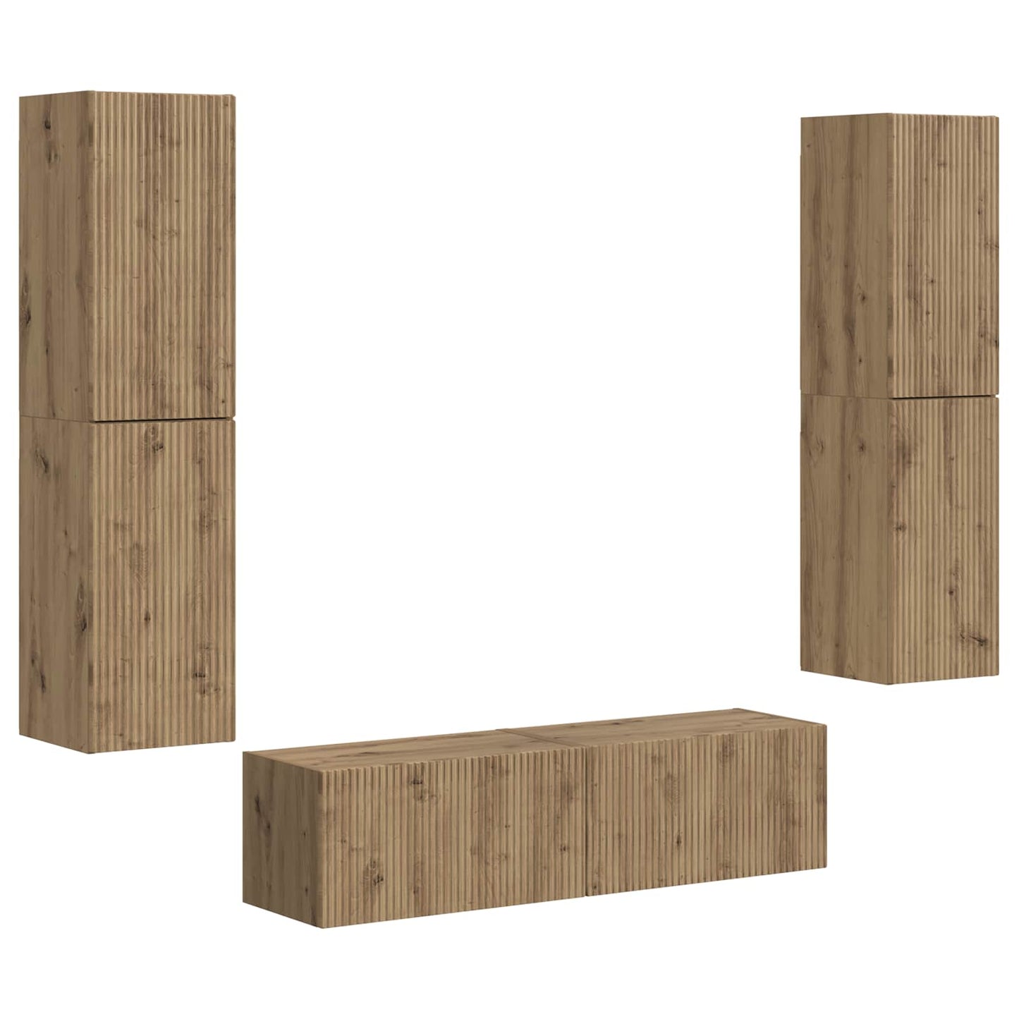Set mobile TV 6 pcs rovere artigianale Legno multistrato