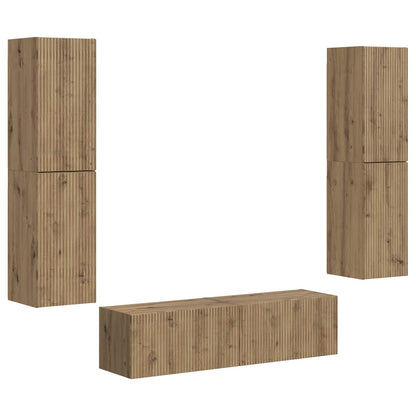 Set mobile TV 6 pcs rovere artigianale Legno multistrato