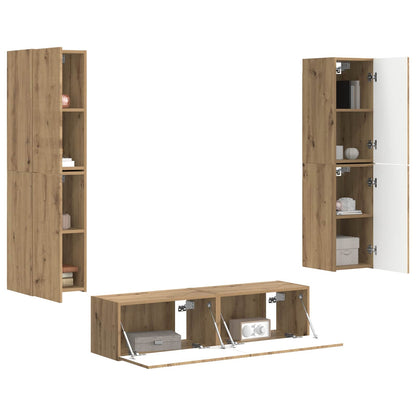 Set mobile TV 6 pcs rovere artigianale Legno multistrato