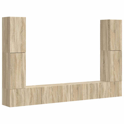Set mobile TV 8 pcs Rovere Sonoma Legno multistrato