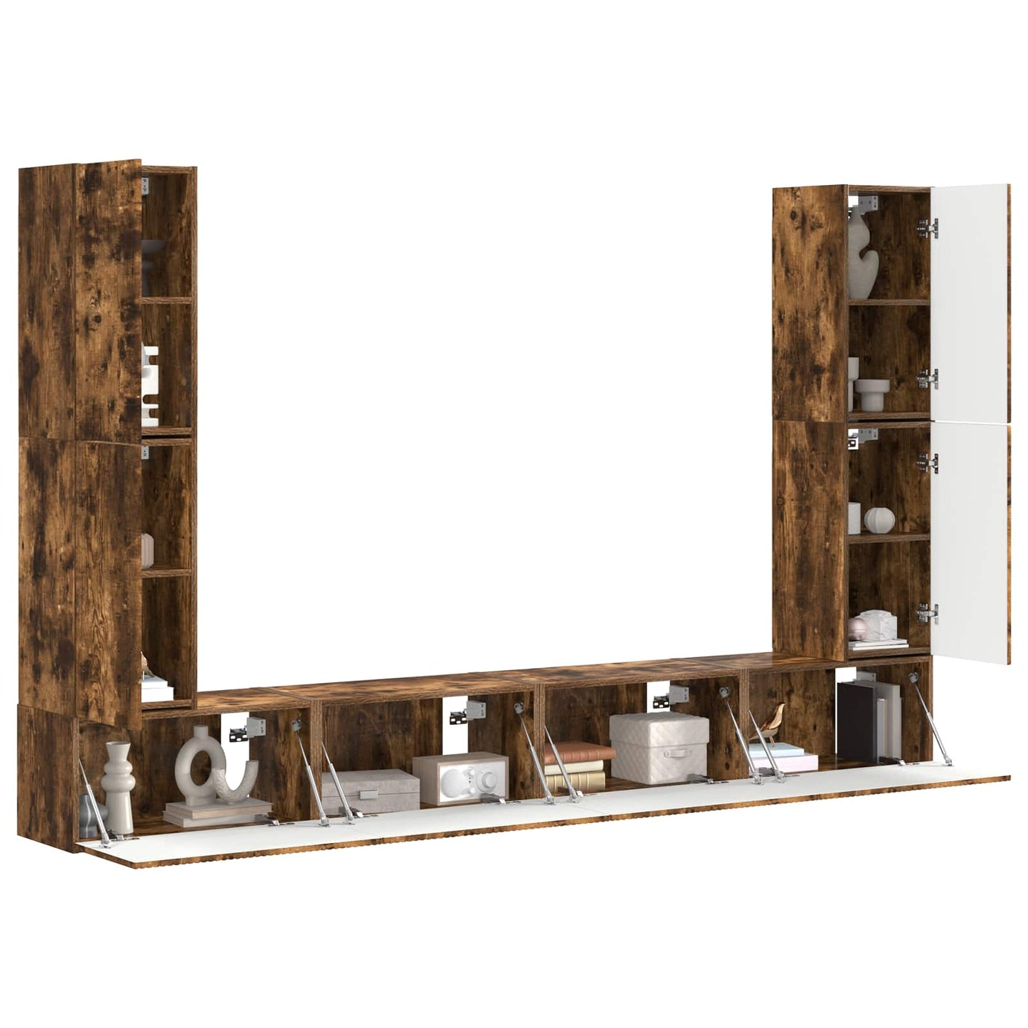 Set mobile TV 8 pcs Rovere fumÃ© Legno multistrato