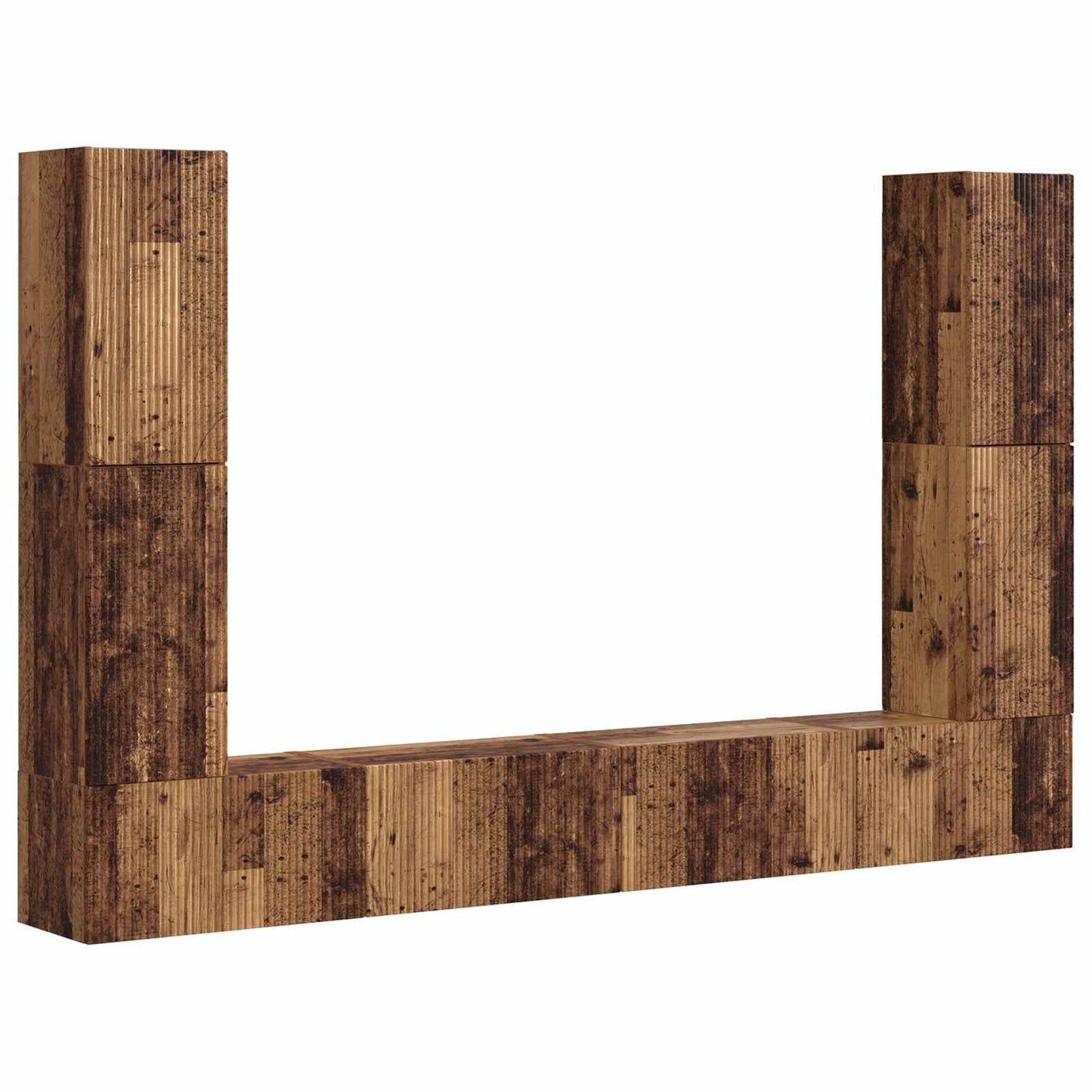 Set mobile TV 8 pcs Legno vecchio Legno multistrato