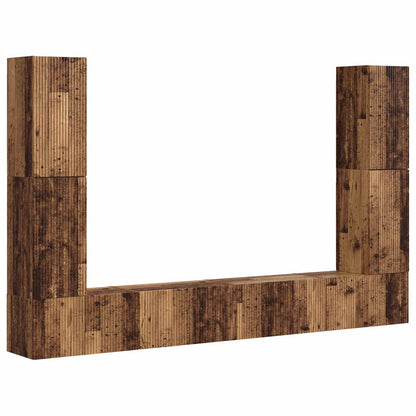 Set mobile TV 8 pcs Legno vecchio Legno multistrato