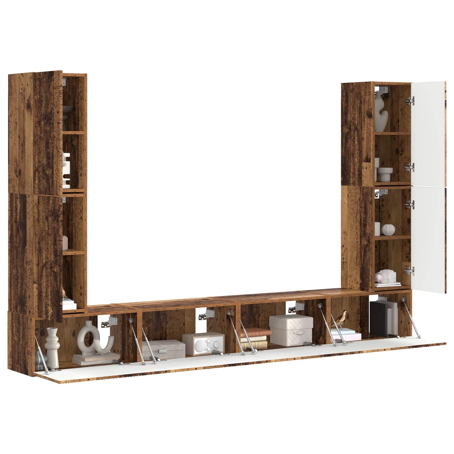 Set mobile TV 8 pcs Legno vecchio Legno multistrato