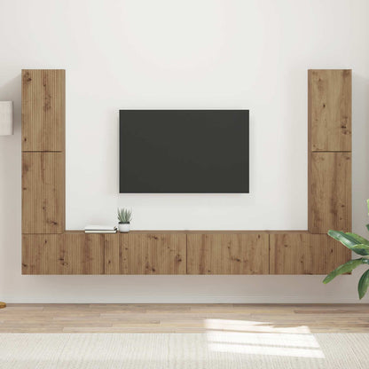 Set mobile TV 8 pcs rovere artigianale Legno multistrato