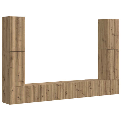 Set mobile TV 8 pcs rovere artigianale Legno multistrato
