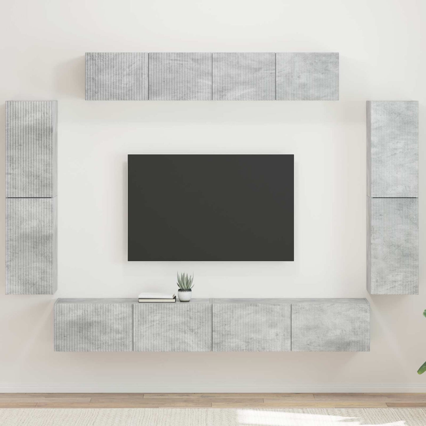 Mobile TV 8 pcs Grigio cemento