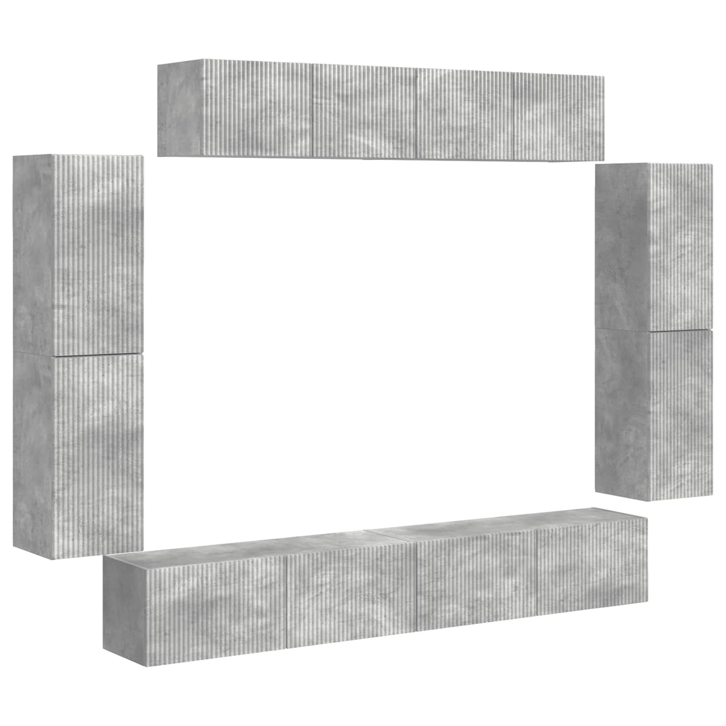 Mobile TV 8 pcs Grigio cemento