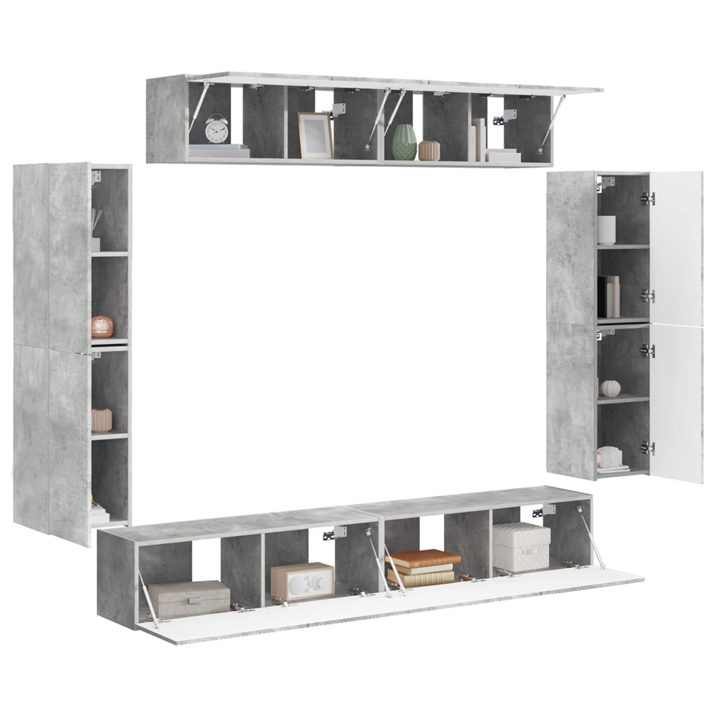 Mobile TV 8 pcs Grigio cemento