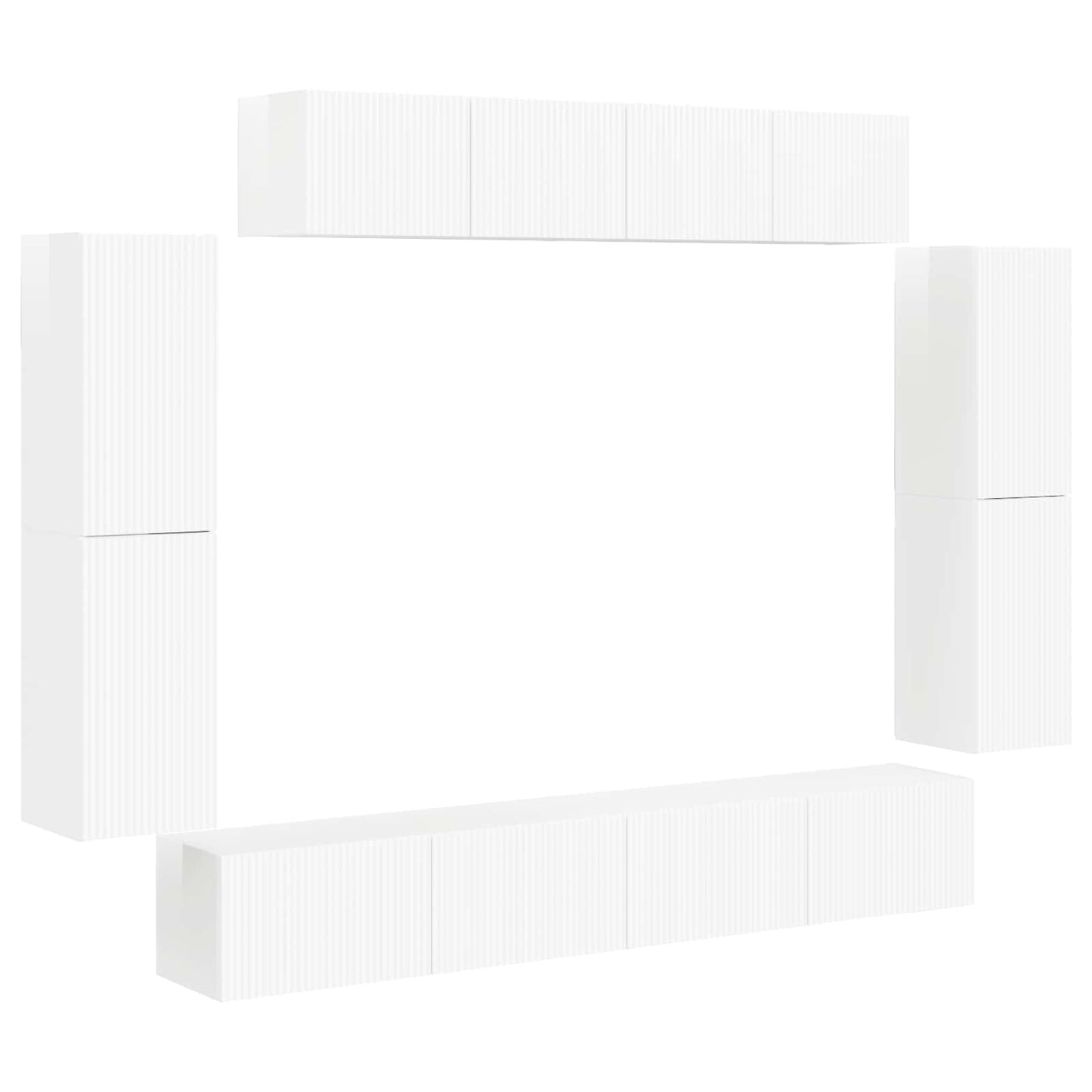 Mobile TV 8 pcs Bianco Lucido