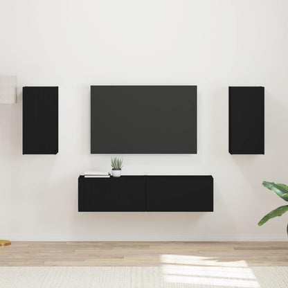 Set mobile TV 4 pcs Nero Legno multistrato