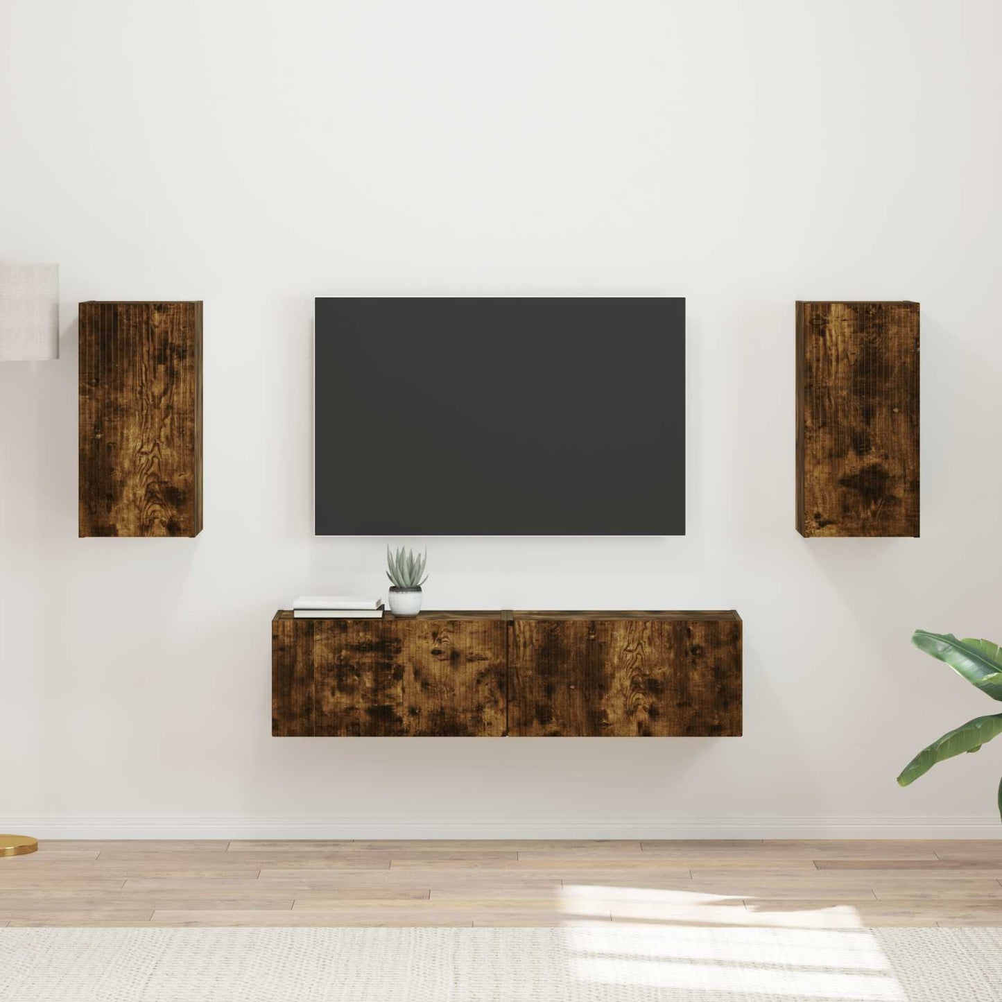 Set mobile TV 4 pcs Rovere fumÃ© Legno multistrato