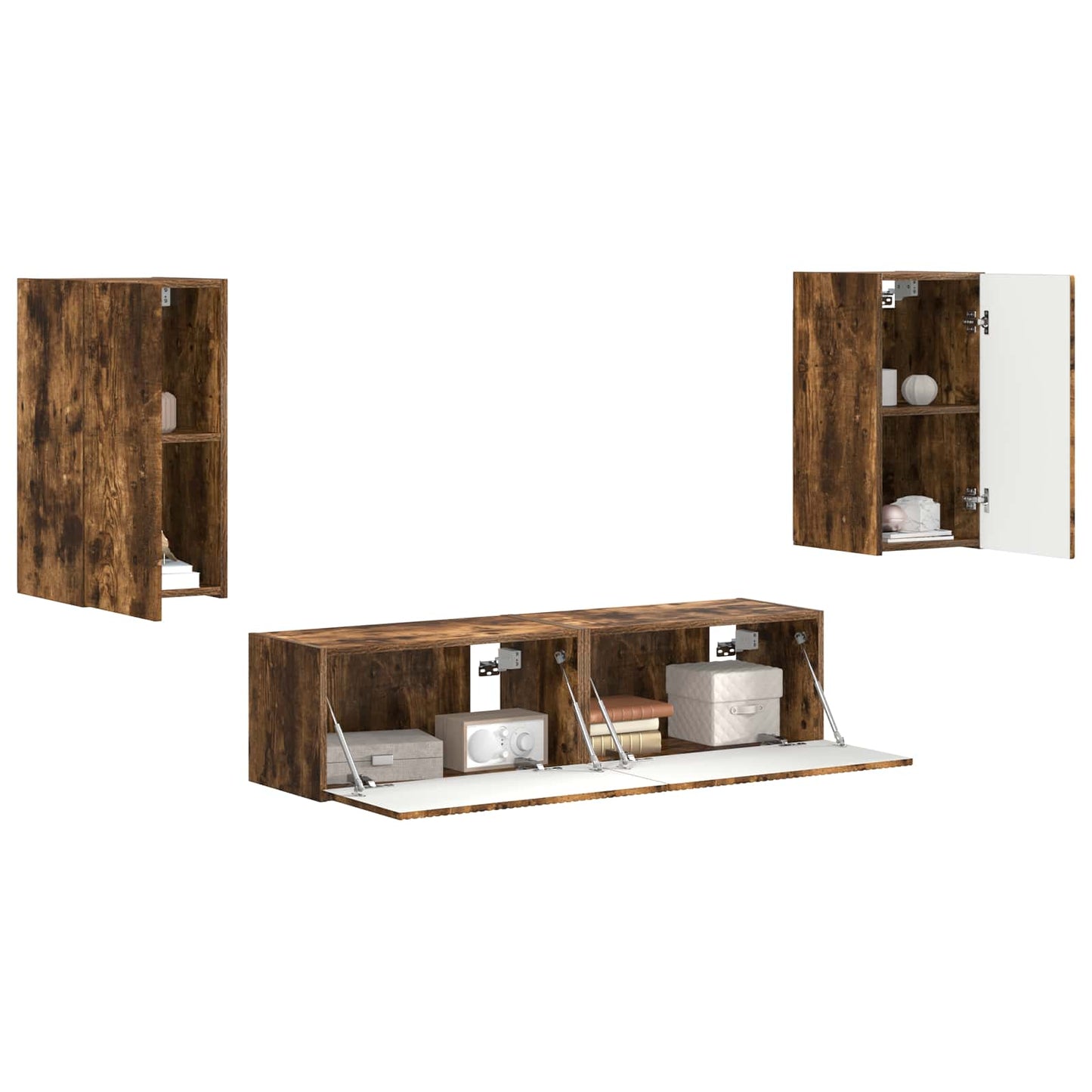 Set mobile TV 4 pcs Rovere fumÃ© Legno multistrato
