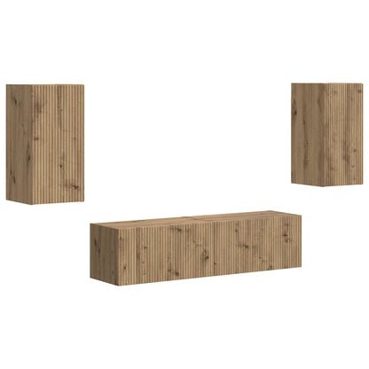 Set mobile TV 4 pcs Rovere artigianale Legno multistrato