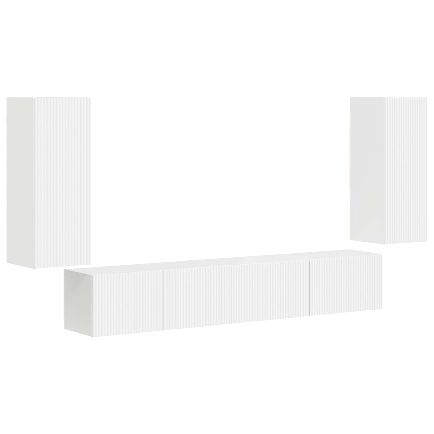 Set mobile TV 4 pcs Bianco Legno multistrato