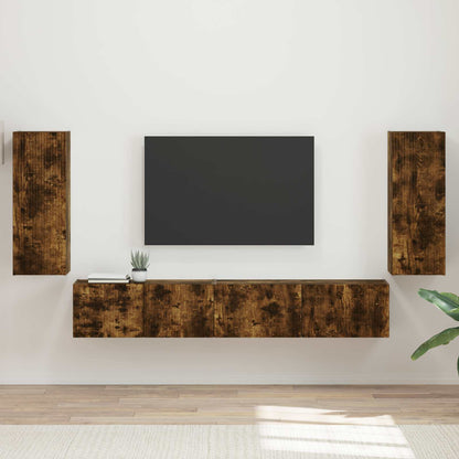 Set mobile TV 4 pcs Rovere fumÃ© Legno multistrato