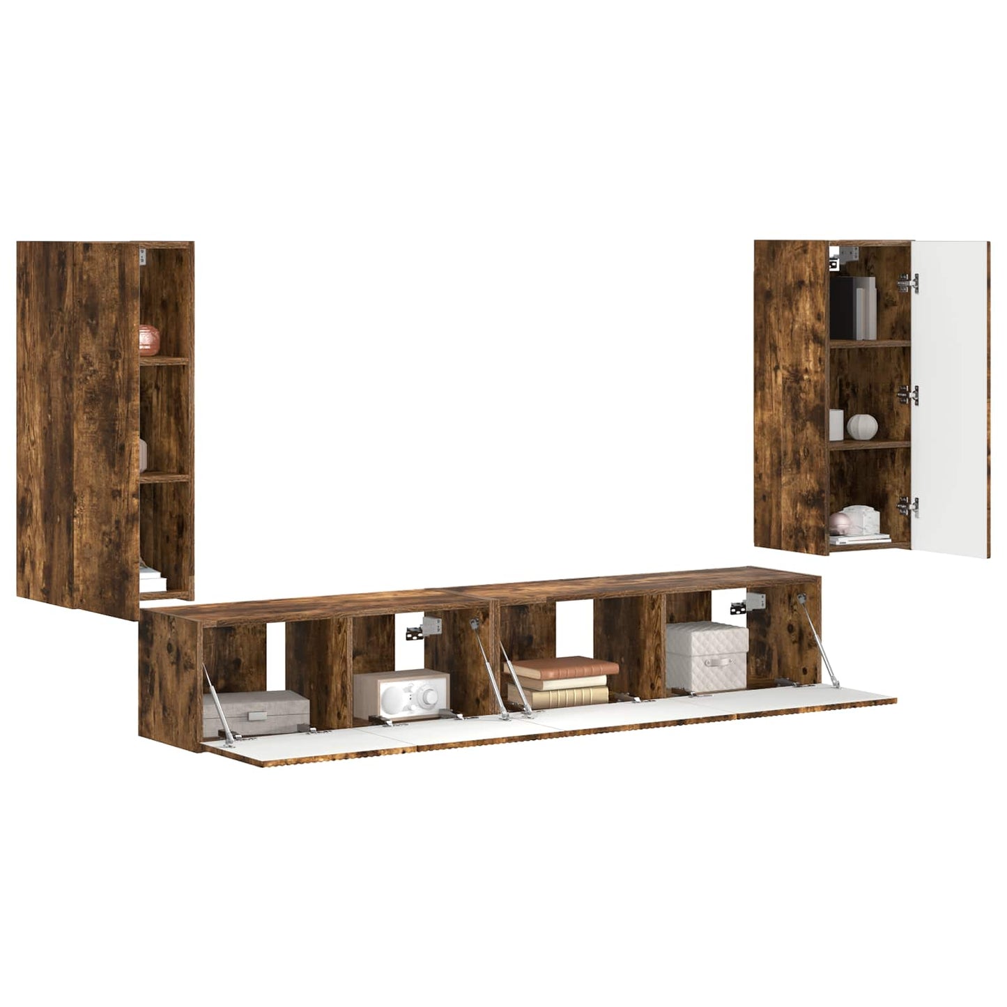 Set mobile TV 4 pcs Rovere fumÃ© Legno multistrato