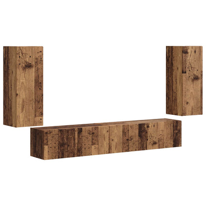 Set mobile TV 4 pcs Legno vecchio Legno multistrato