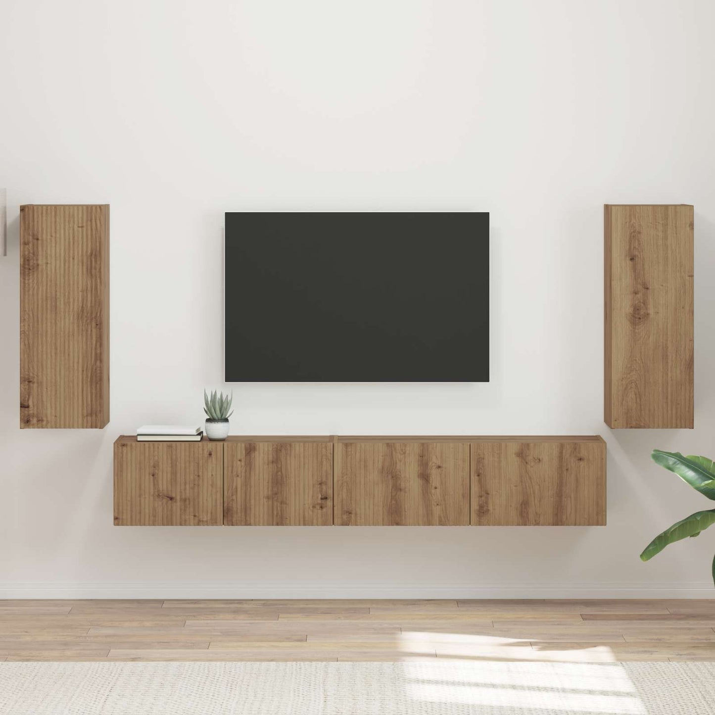 Set mobile TV 4 pcs Rovere artigianale Legno multistrato