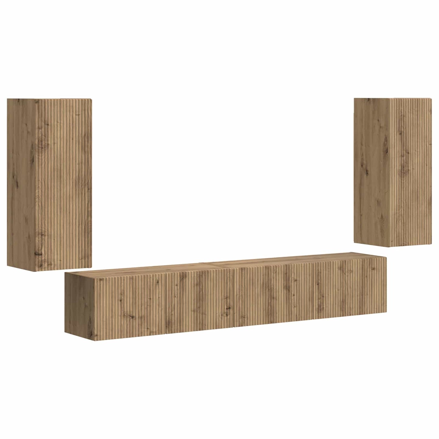 Set mobile TV 4 pcs Rovere artigianale Legno multistrato