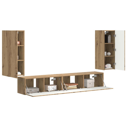 Set mobile TV 4 pcs Rovere artigianale Legno multistrato