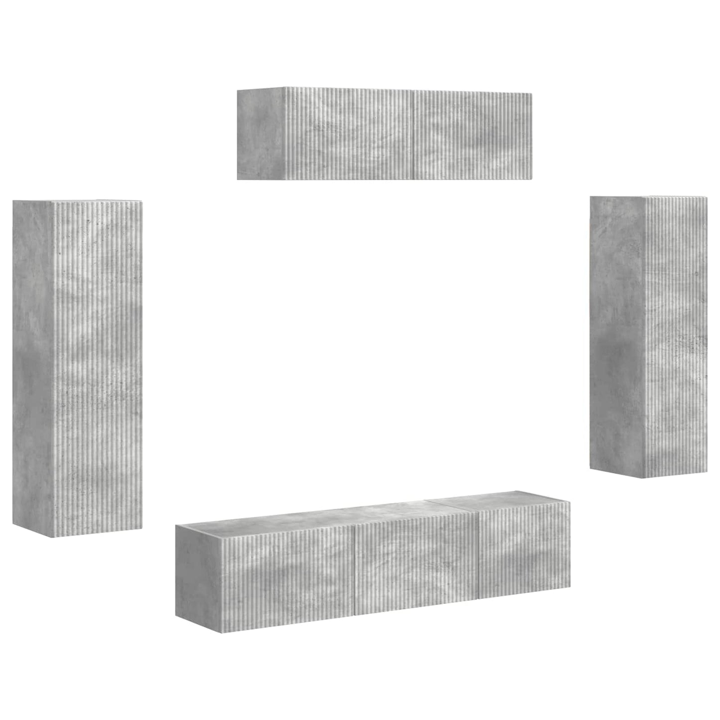 Mobile TV 5 pcs Grigio cemento