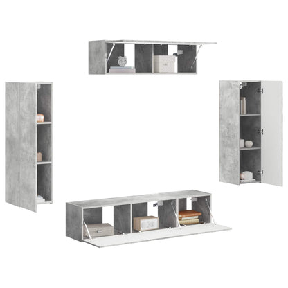 Mobile TV 5 pcs Grigio cemento