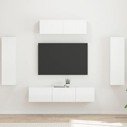 Mobile TV 5 pcs Bianco Lucido