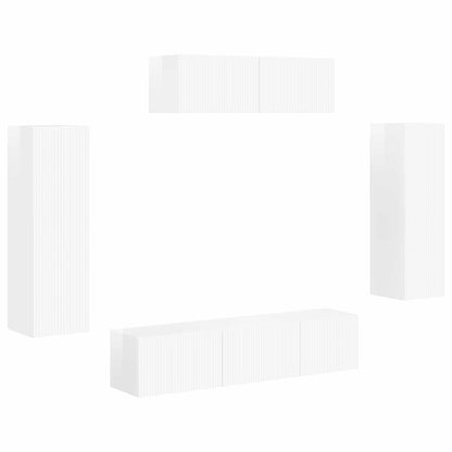 Mobile TV 5 pcs Bianco Lucido