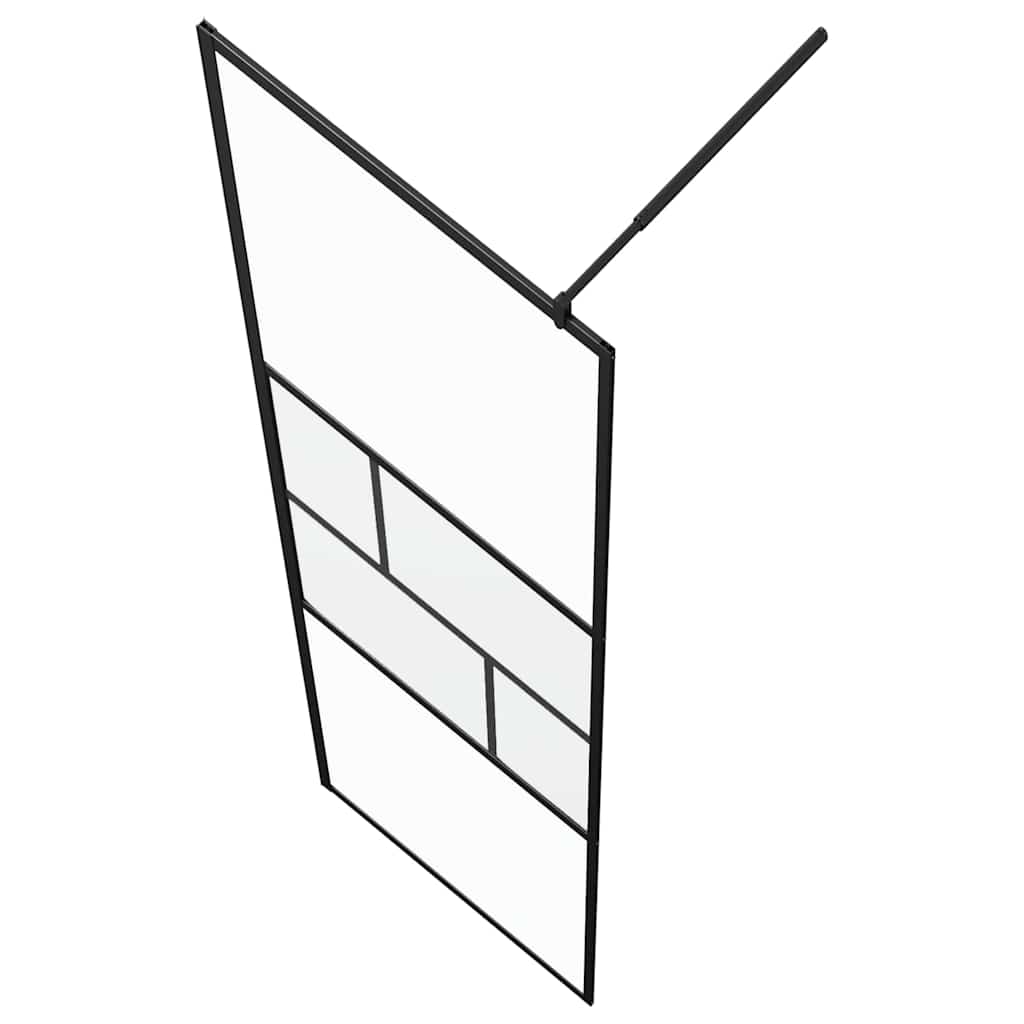 Parete Doccia Walk-in Nero 80 x 195 x 0.5 cm Vetro e Alluminio