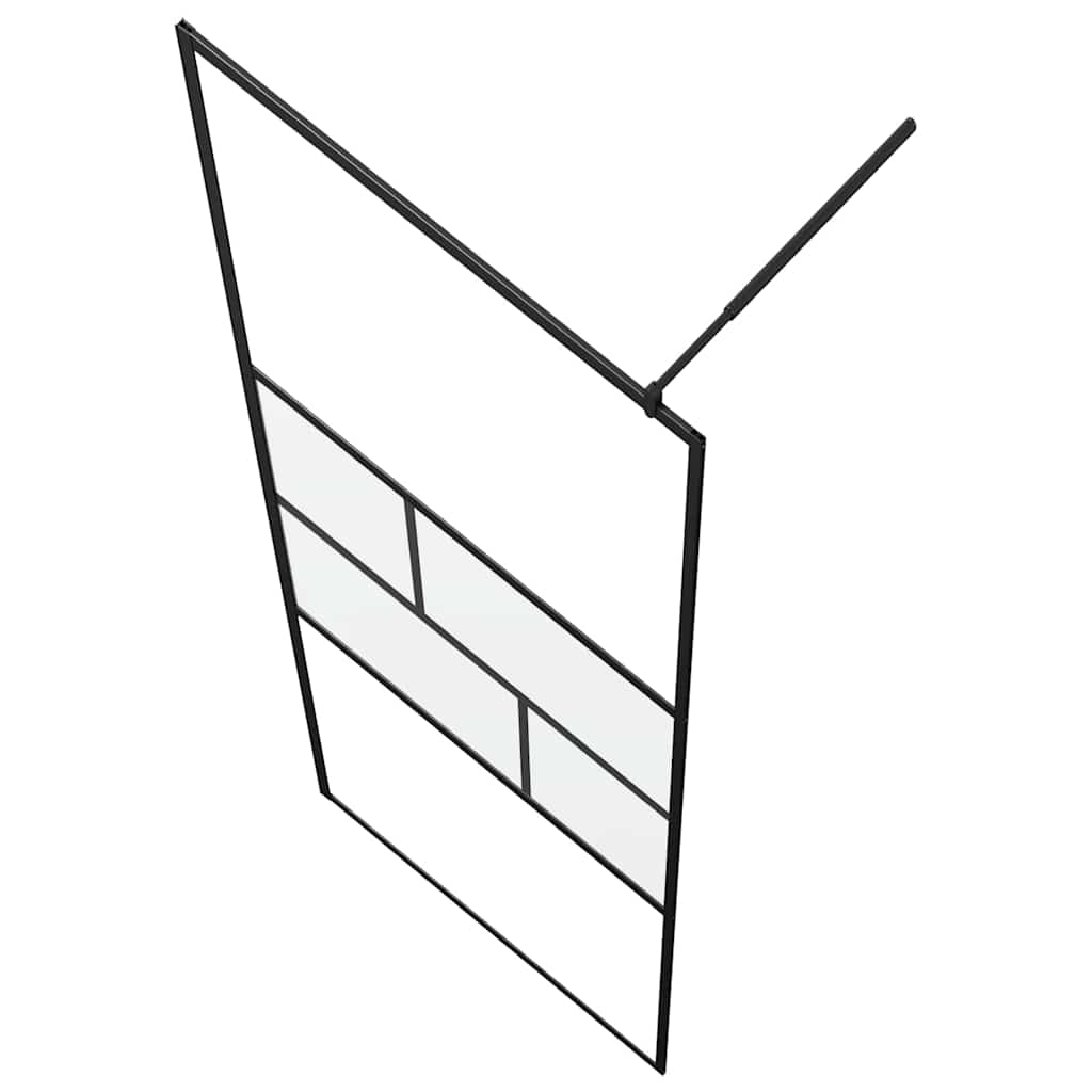 Parete Doccia Walk-in Nero 80 x 195 x 0.5 cm Vetro e Alluminio