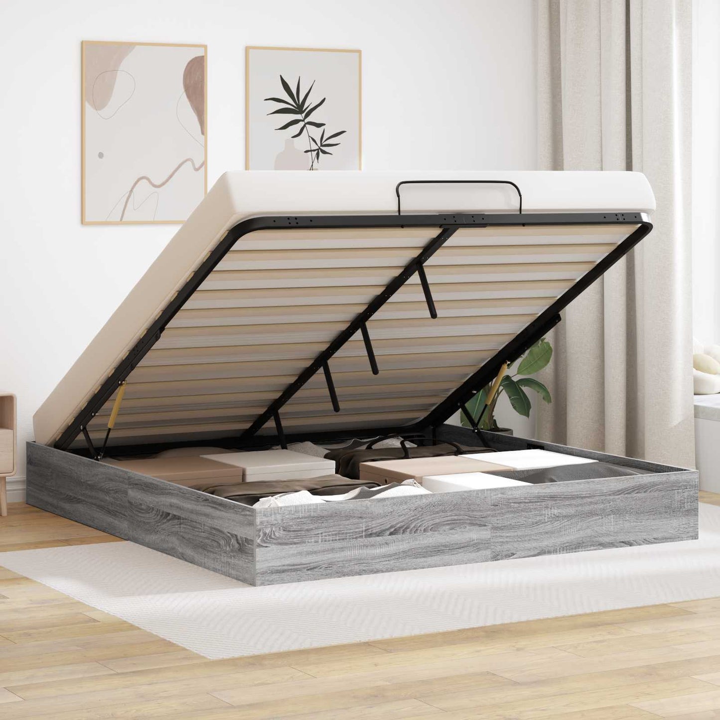 Letto ottomano Sonoma grigia 203 x 180 x 25 cm
