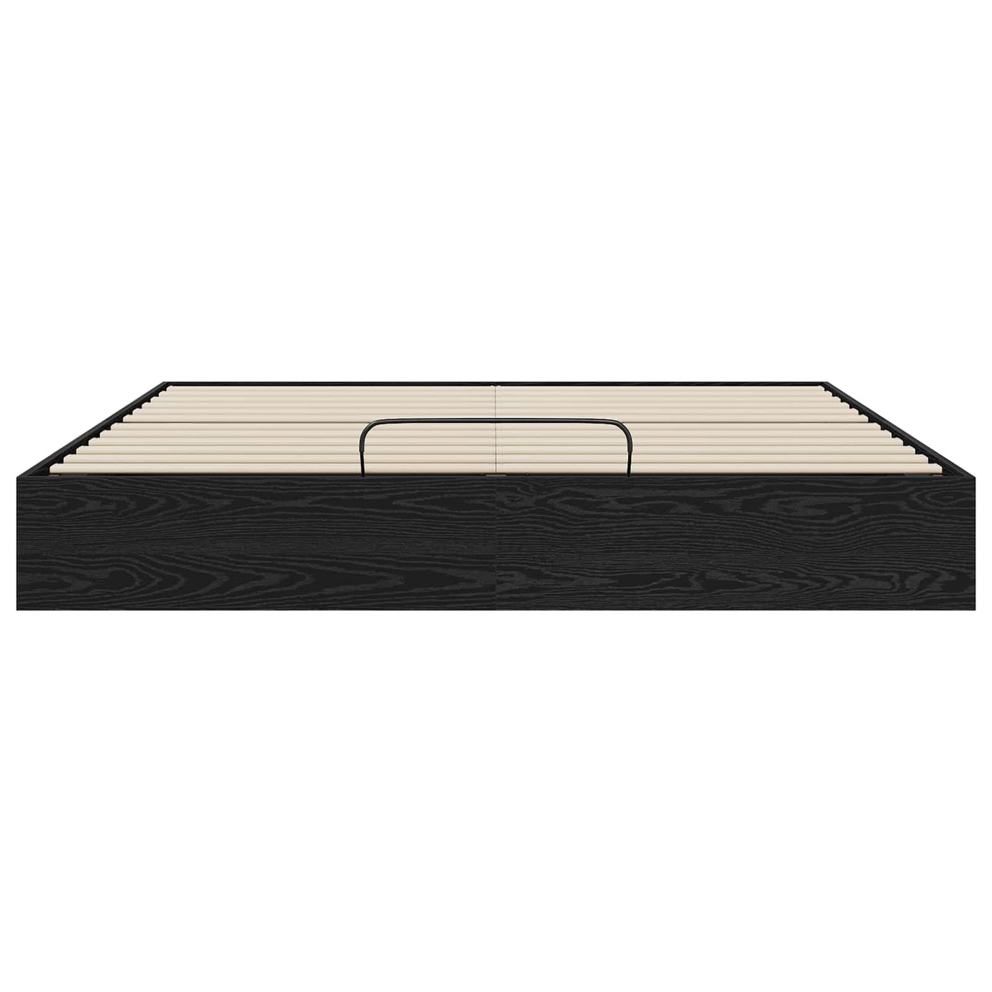 Letto ottomano con archiviazione Rovere Nero 203 x 160 x 25 cm