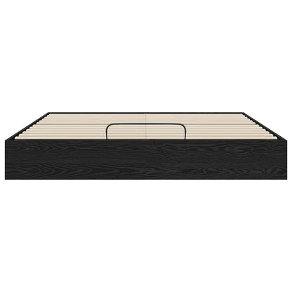 Letto ottomano con archiviazione Rovere Nero 203 x 160 x 25 cm