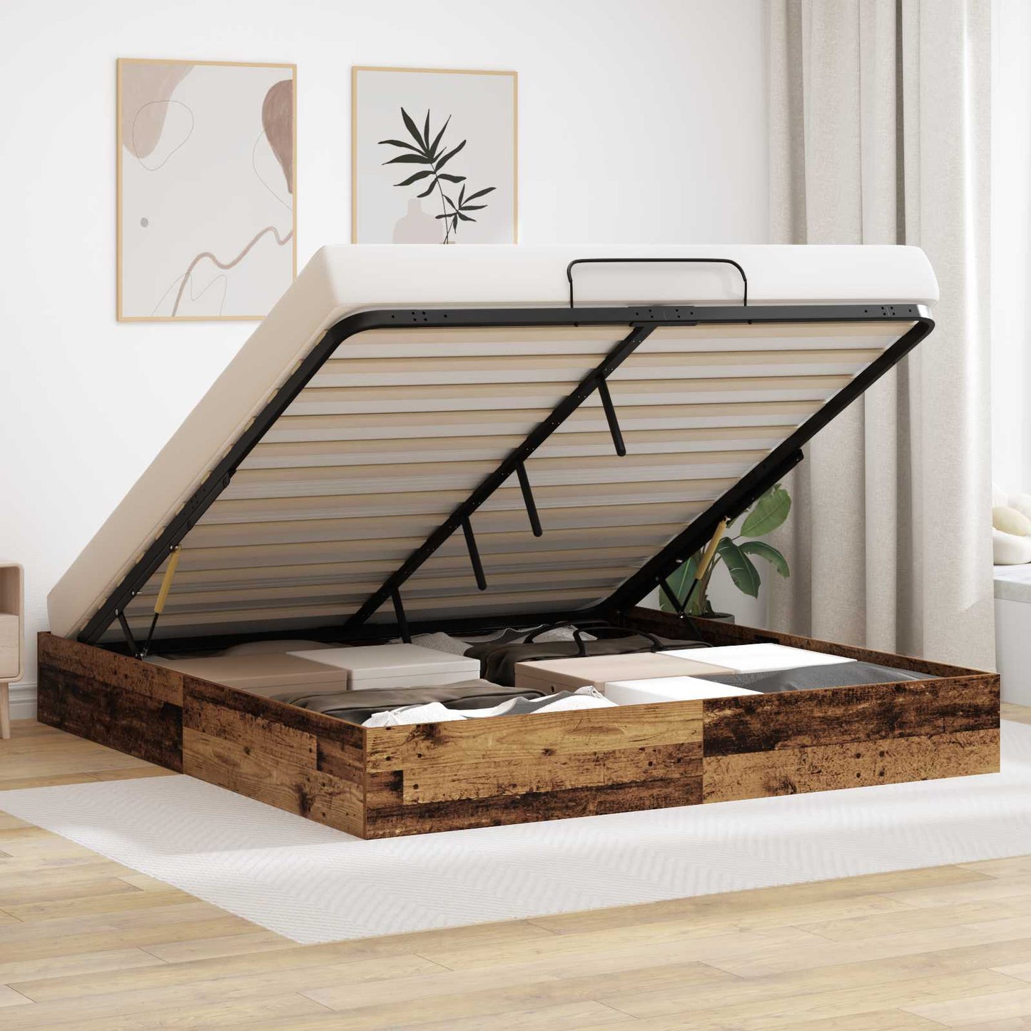 Letto ottomano Legno vecchio 160 x 200 cm Legno ingegnerizzato