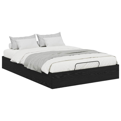 Letto ottomano con archiviazione Rovere Nero 203 x 150 x 25 cm