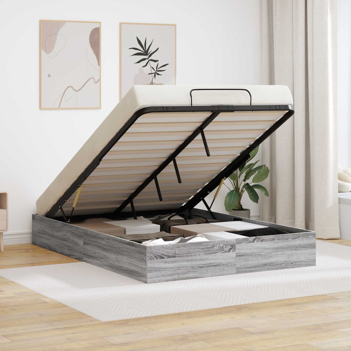 Letto ottomano Sonoma grigia 203 x 120 x 25 cm