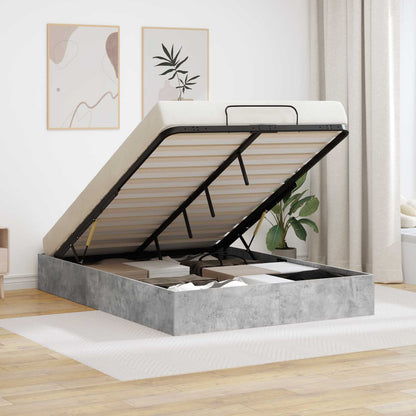 Letto ottomano Grigio Cemento 135 x 190 cm Legno ingegnerizzato