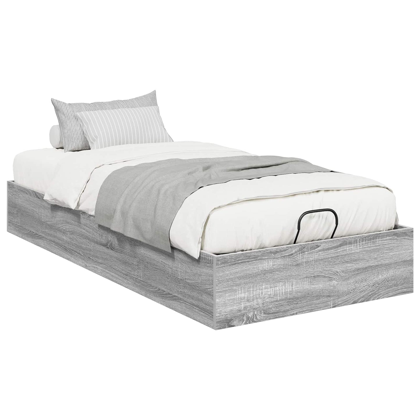 Letto ottomano con archiviazione Sonoma grigia 193 x 90 x 25 cm
