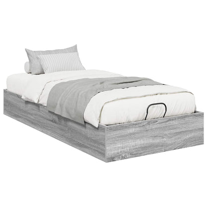 Letto ottomano con archiviazione Sonoma grigia 193 x 90 x 25 cm