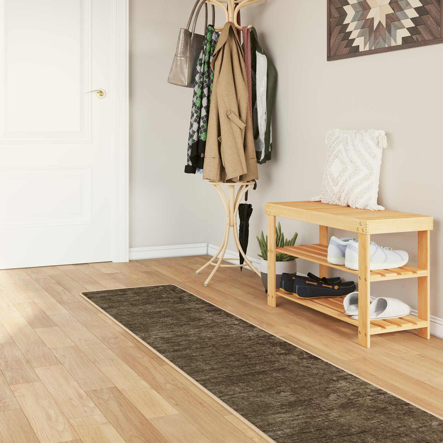 Runner Tappeto MARSA Verde Foresta 400 x 50 cm Poliestere e PVC