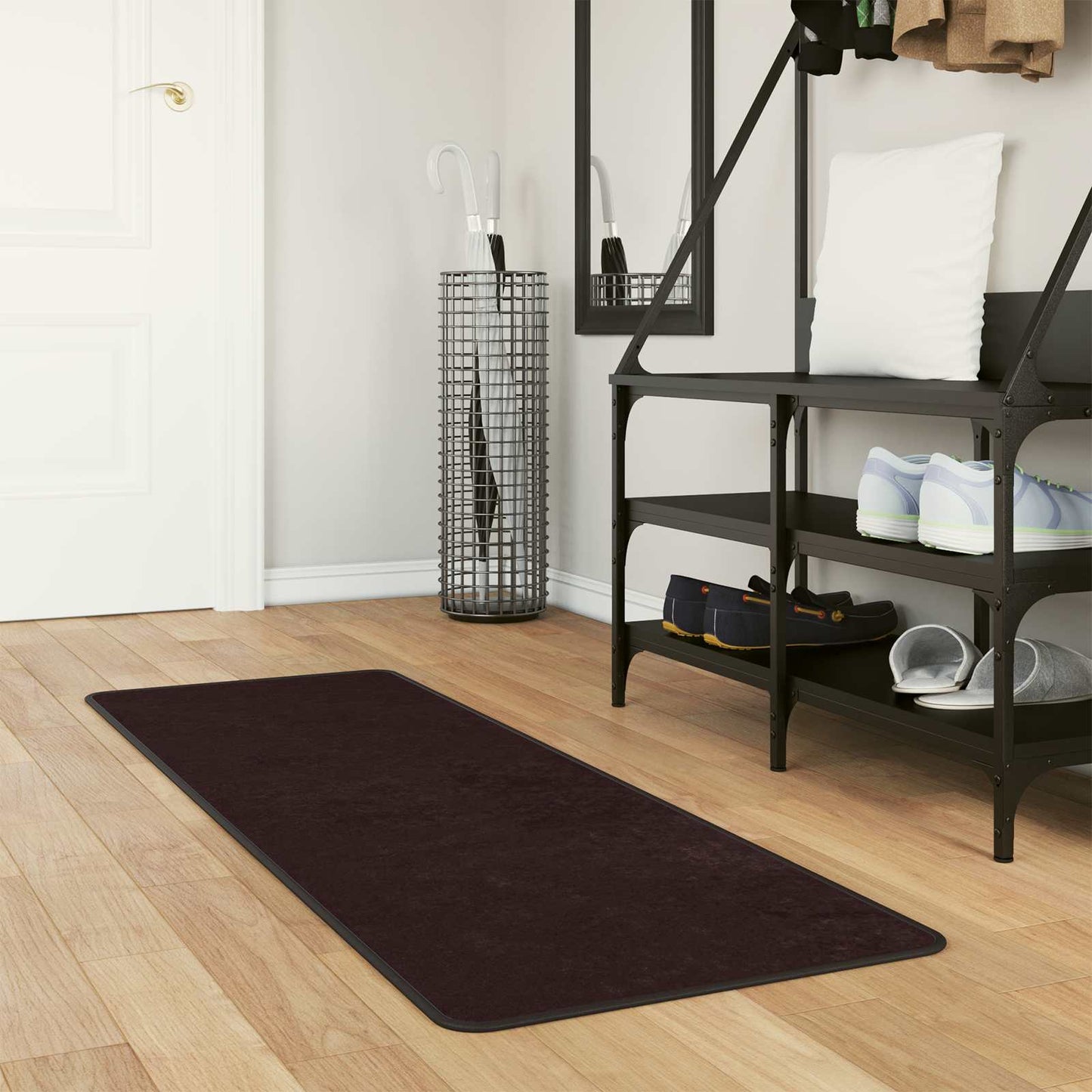 Runner Tappeto MARSA Antracite 100 x 50 cm Poliestere e PVC