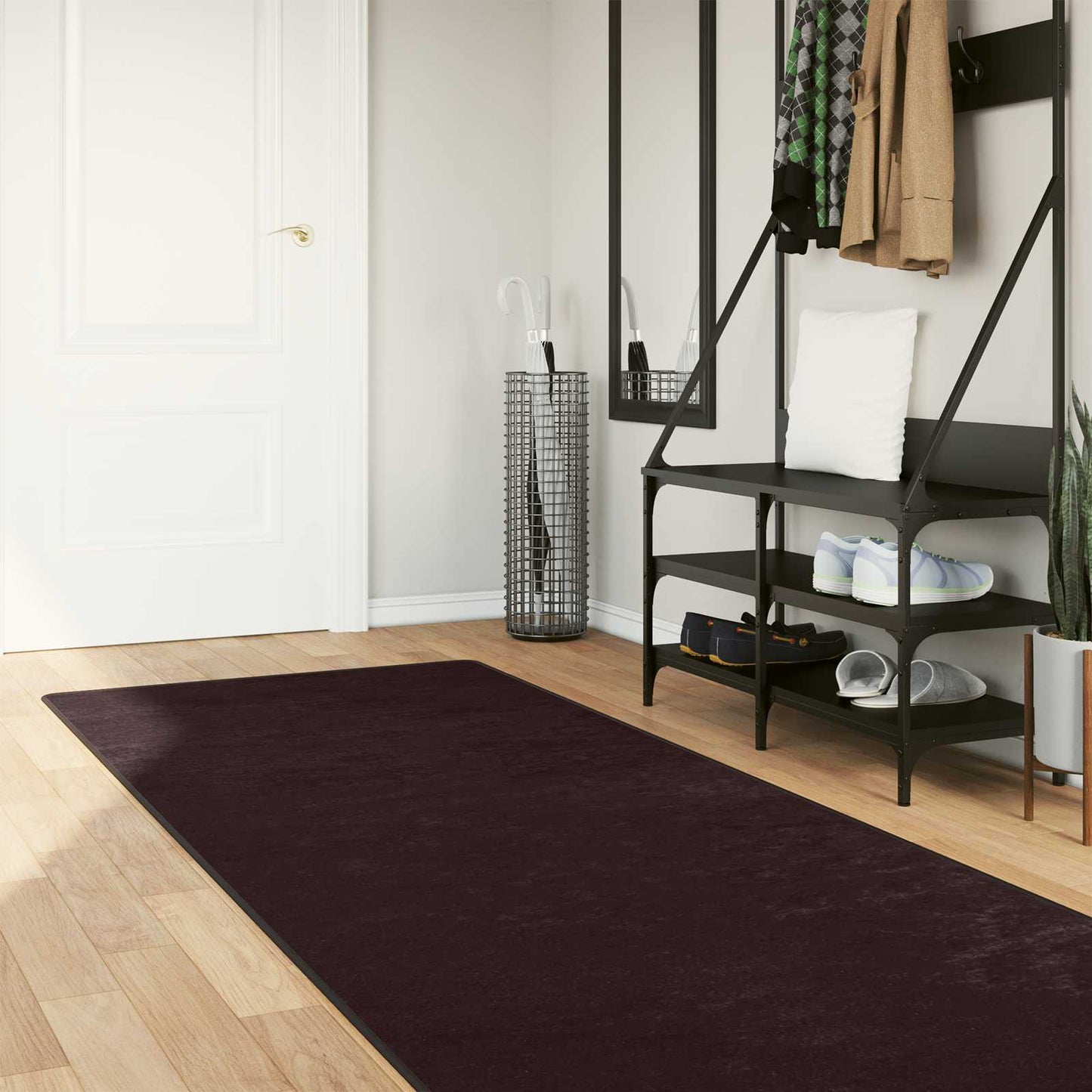 Runner Tappeto MARSA Antracite 250 x 100 cm Poliestere e PVC