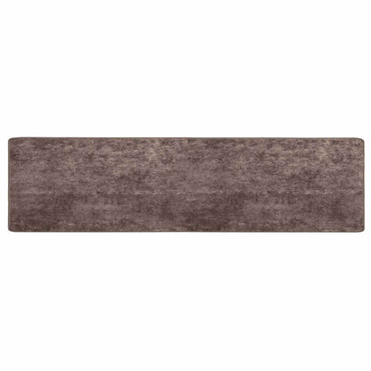 Runner Tappeto MARSA Grigio 400 x 80 cm Poliestere e PVC