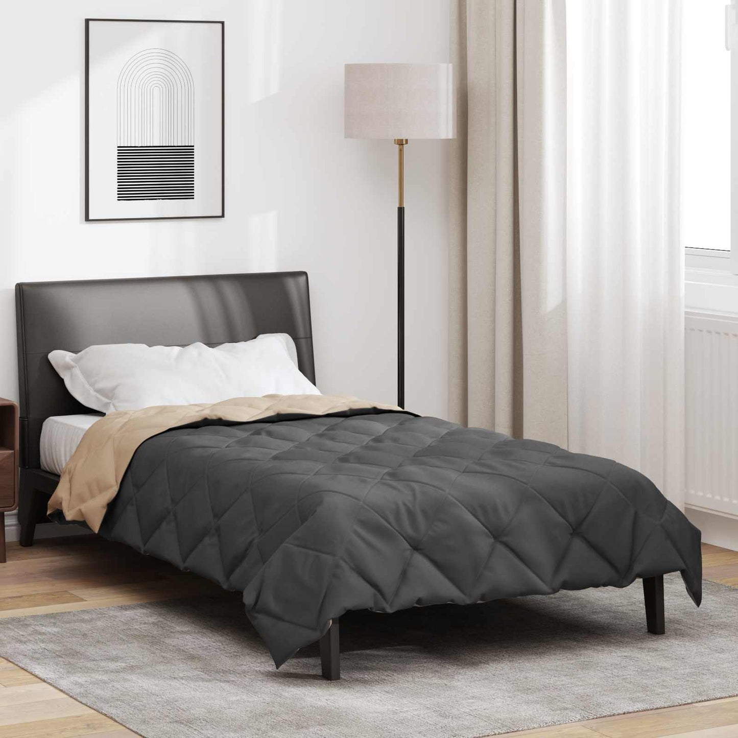 Duvet Estivo Antracite e Talpa 220 x 155 cm Microfibra