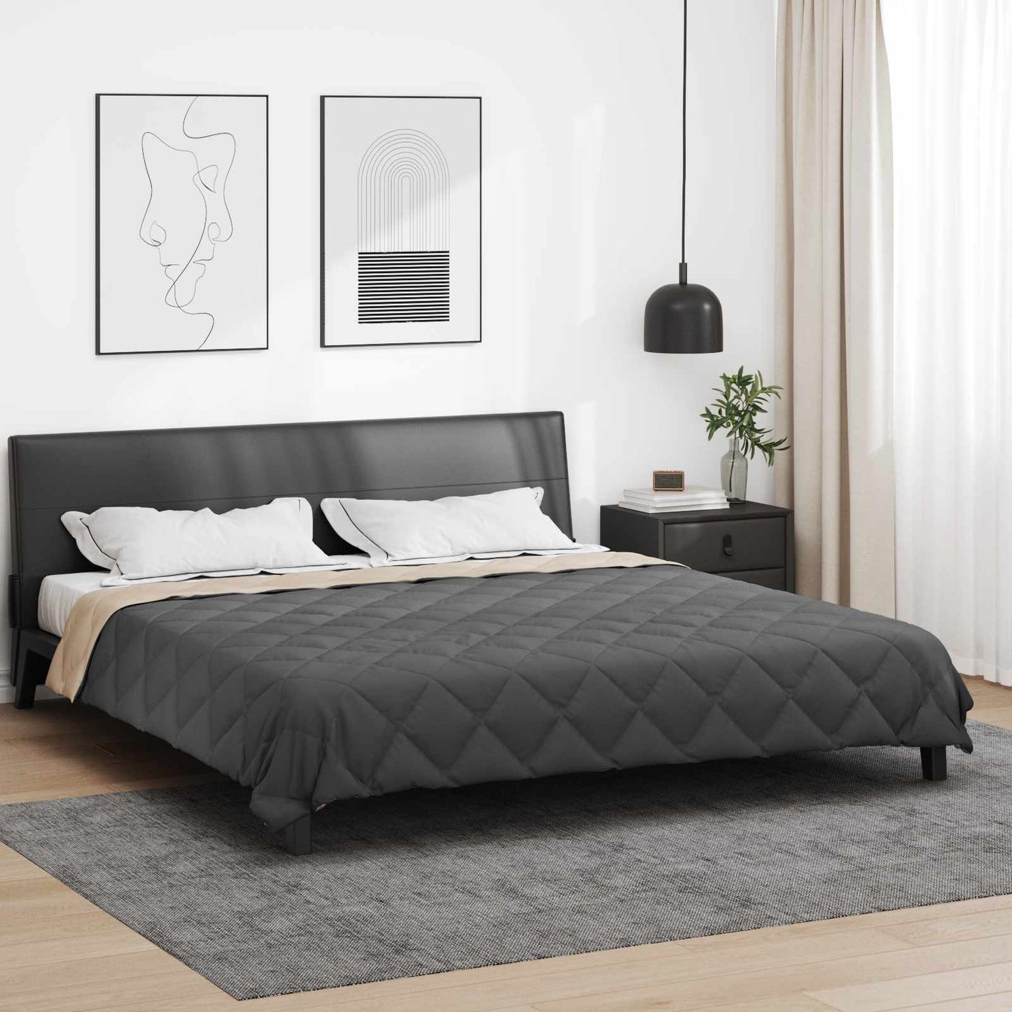 Duvet Estivo Antracite e Talpa 220 x 260 cm Microfibra